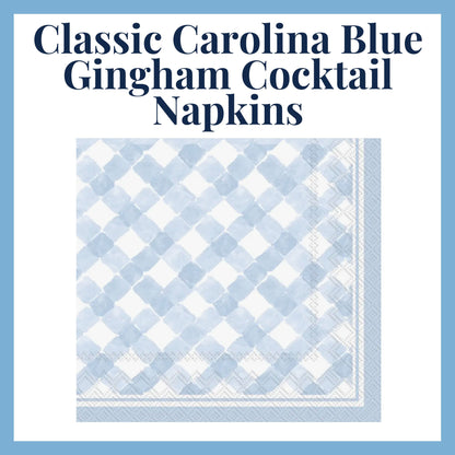 Carolina Blue cocktail napkins included in a NC gift basket