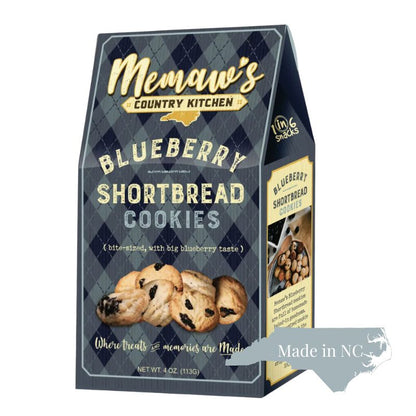 Memaws blueberry shortbread cookies which are made in North Carolina and included in a local north carolina gift basket