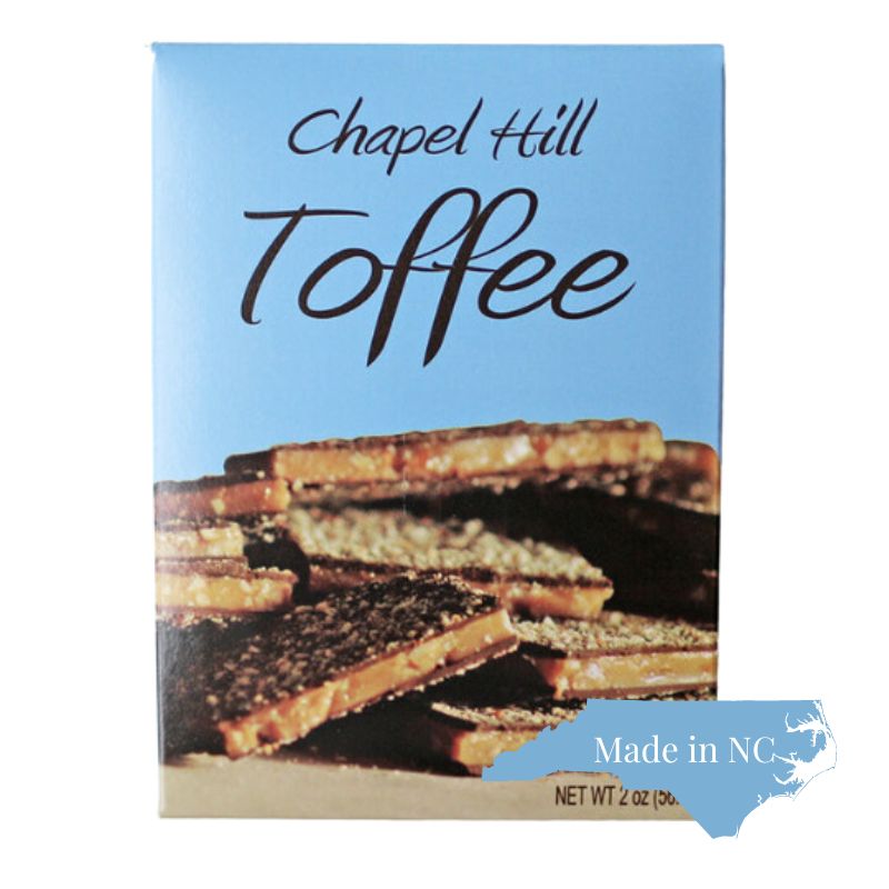 Chapel Hill Toffee from North Carolina, featured as part of a locally sourced gift box with other North Carolina products.