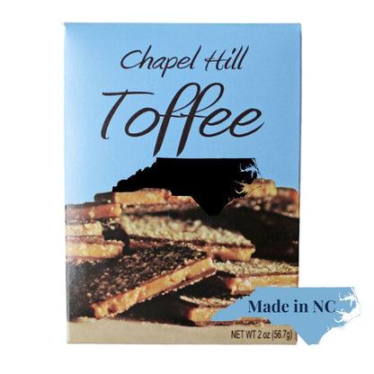 Chapel Hill Toffee, 2 oz. of decadent toffee, a must-try for any sweet tooth, included in the Carolina Crunch Gift Basket which is full of locally made products from North Carolina