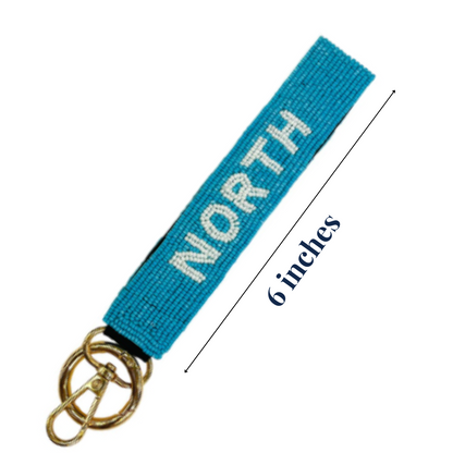 North carolina trendy beaded keychain for carolina girls with style