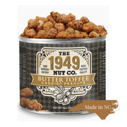 Butter toffee peanuts from 1949 nut co made in North carolina and included in a local north carolina gift basket