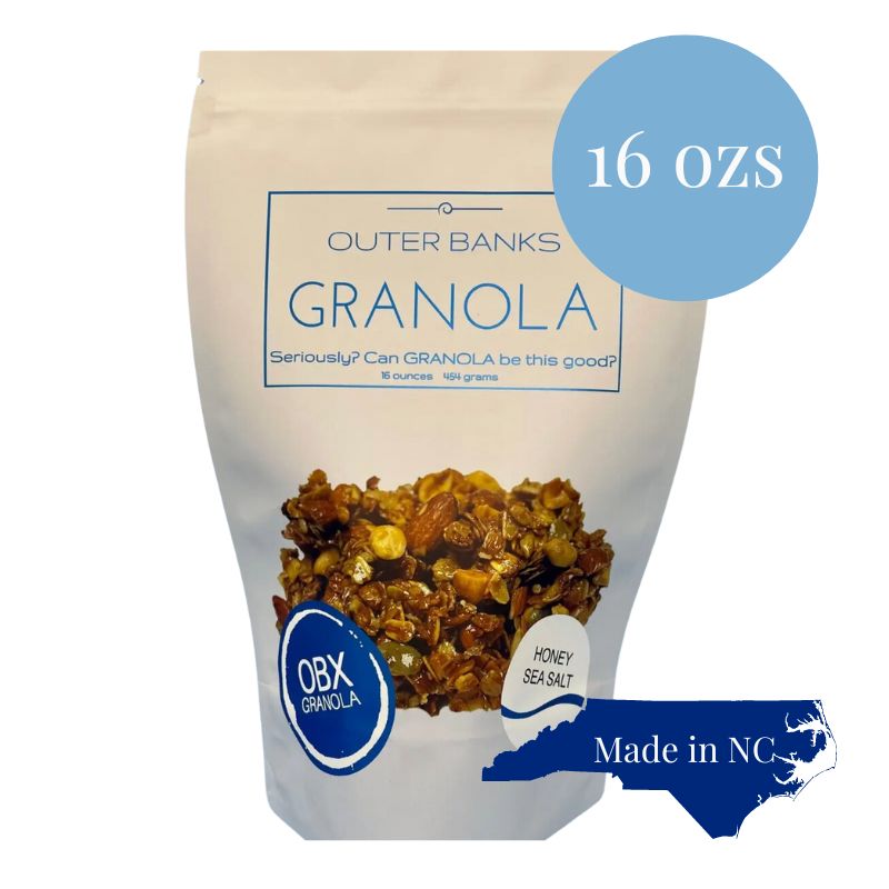 Outer Banks Granola which is made in North Carolina and included in a gourmet NC food gift basket