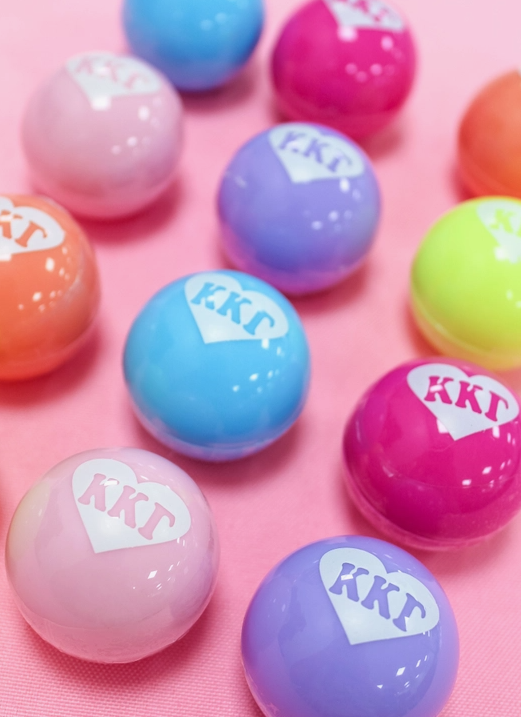 Kappa Kappa Gamma lip balms in many colors.