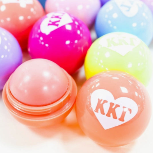 Kappa Kappa Gamma lip balm in a variety of colors.