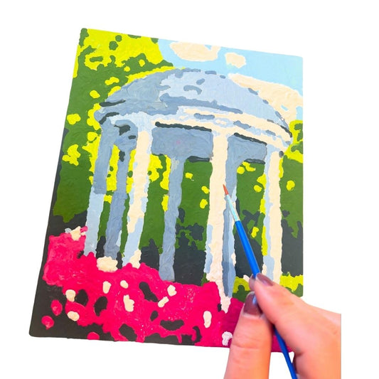 lifetsyle image of person painting Old Well in Chapel Hill