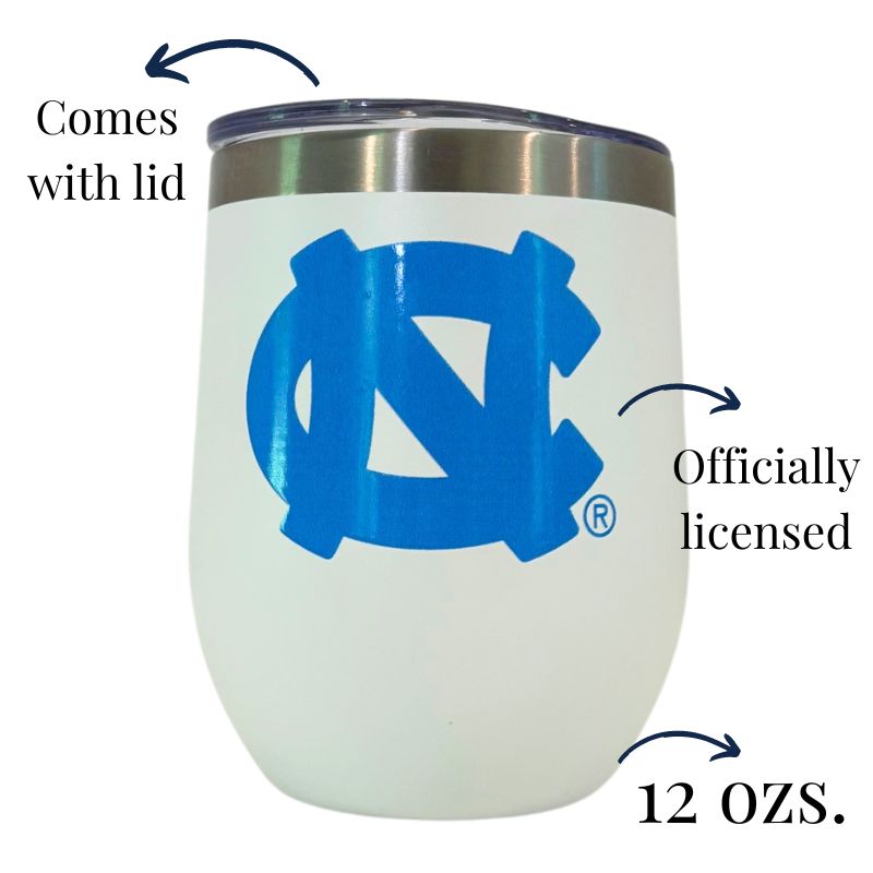 Officially licensed UNC Tumbler with Lid, double-walled design to keep drinks at the ideal temperature, included in the Carolina Celebration Kit.