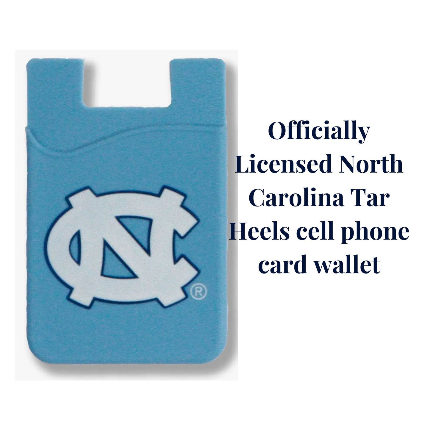 UNC Phone Card Wallet included in the UNC Fan Basket, a sleek and practical accessory for keeping IDs and credit cards handy.