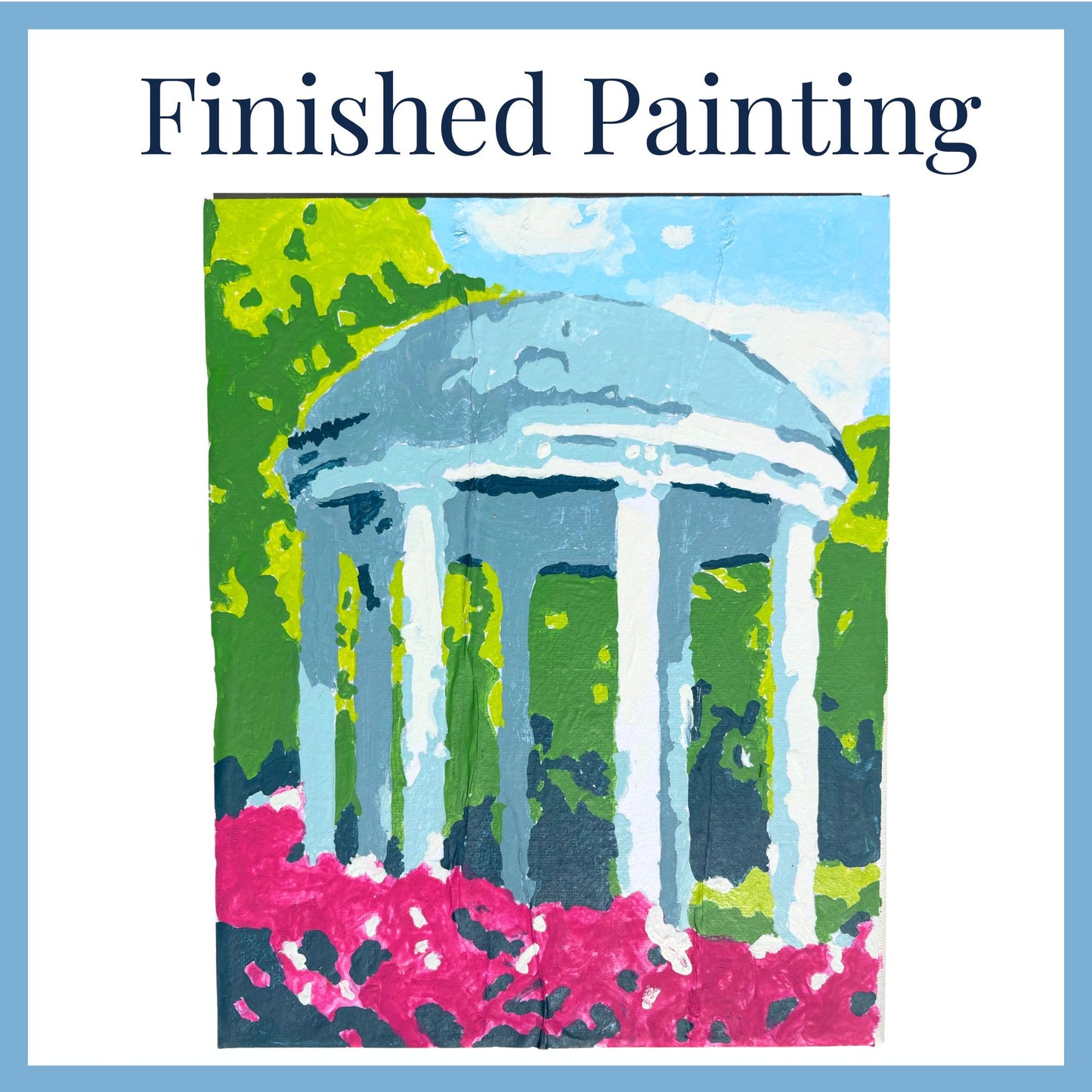 Painting of Old Well from DIY paint by number kit created by a local UNC gift shop