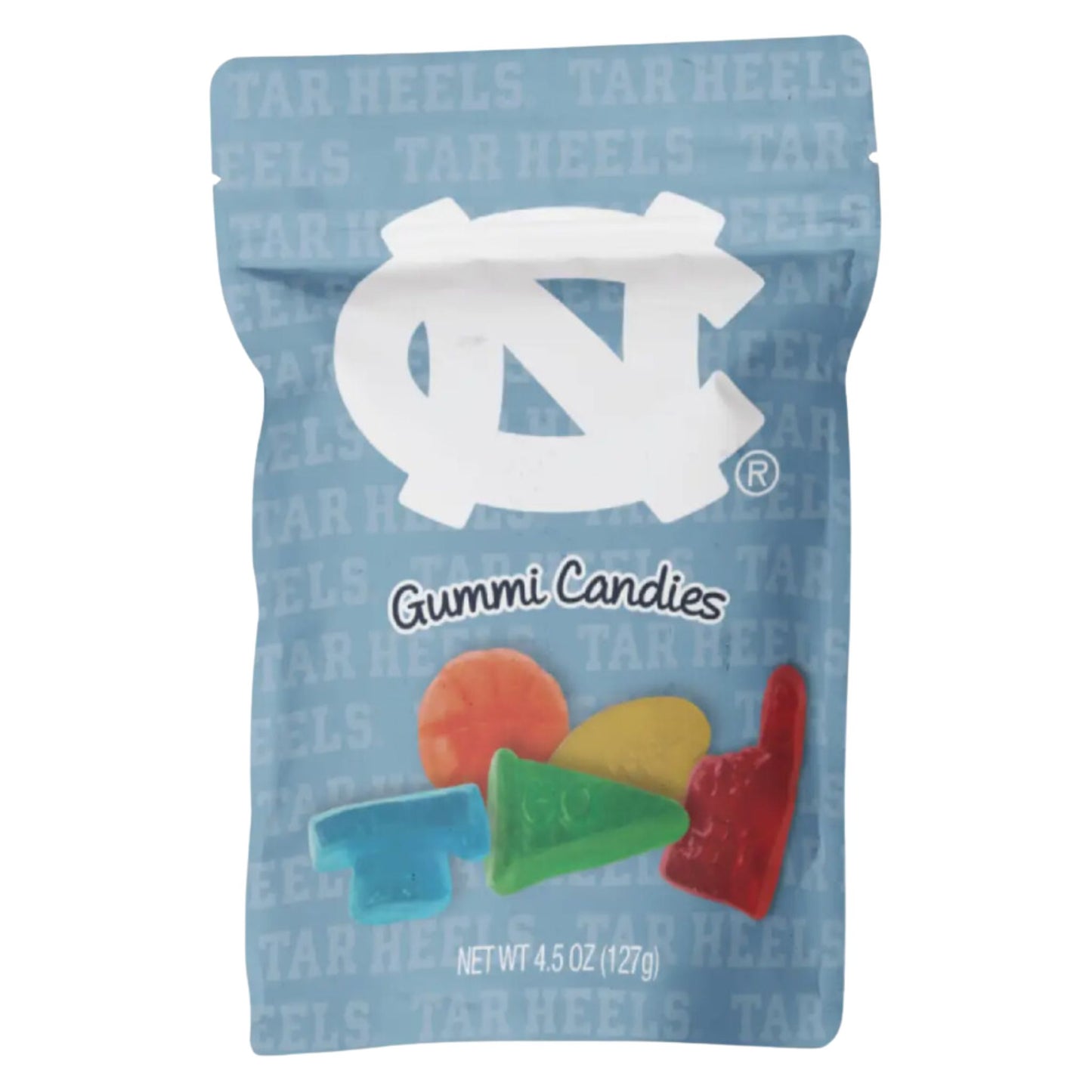 UNC branded gummy candy included in gift basket for Chapel Hill students