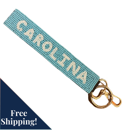 UNC Chapel Hill beaded keychain for game day outifts