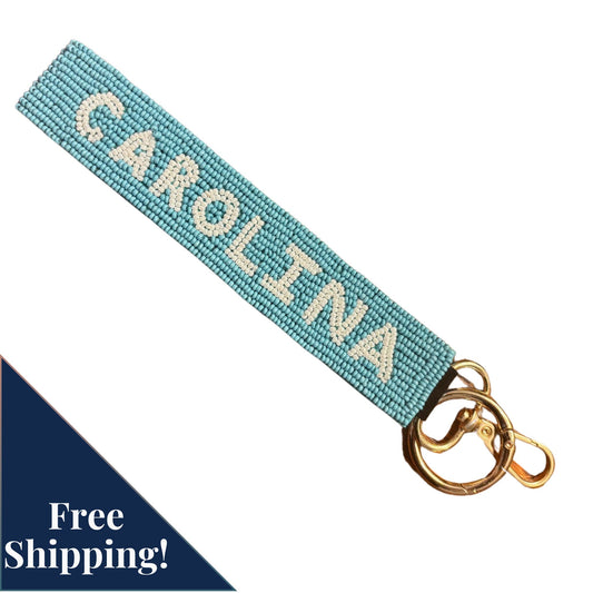 UNC Chapel Hill beaded keychain for game day outifts