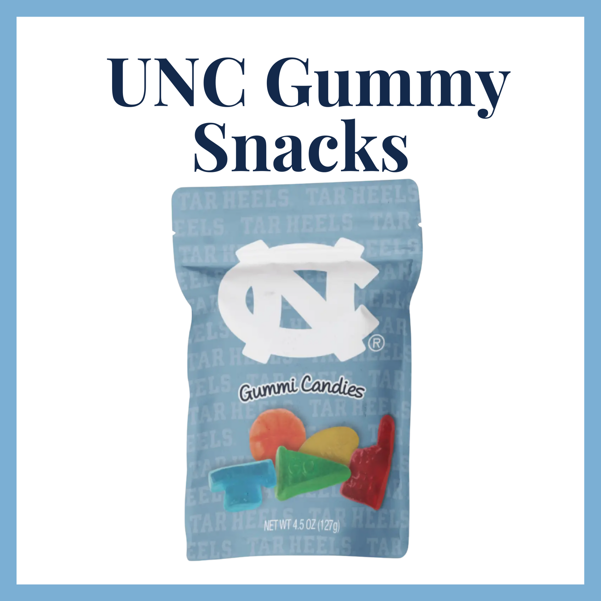 candy with UNC logo for UNC themed gift baskets