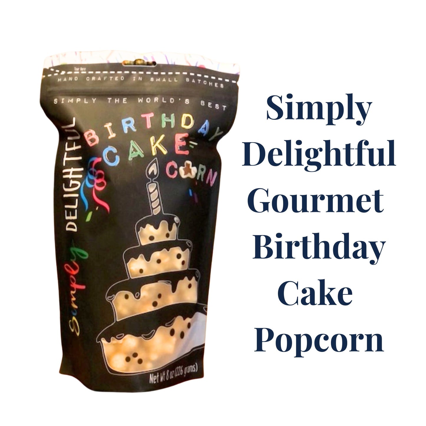 birthday cake popcorn included in the birthday gift basket that can delivered to carolina tar heel students in chapel hill