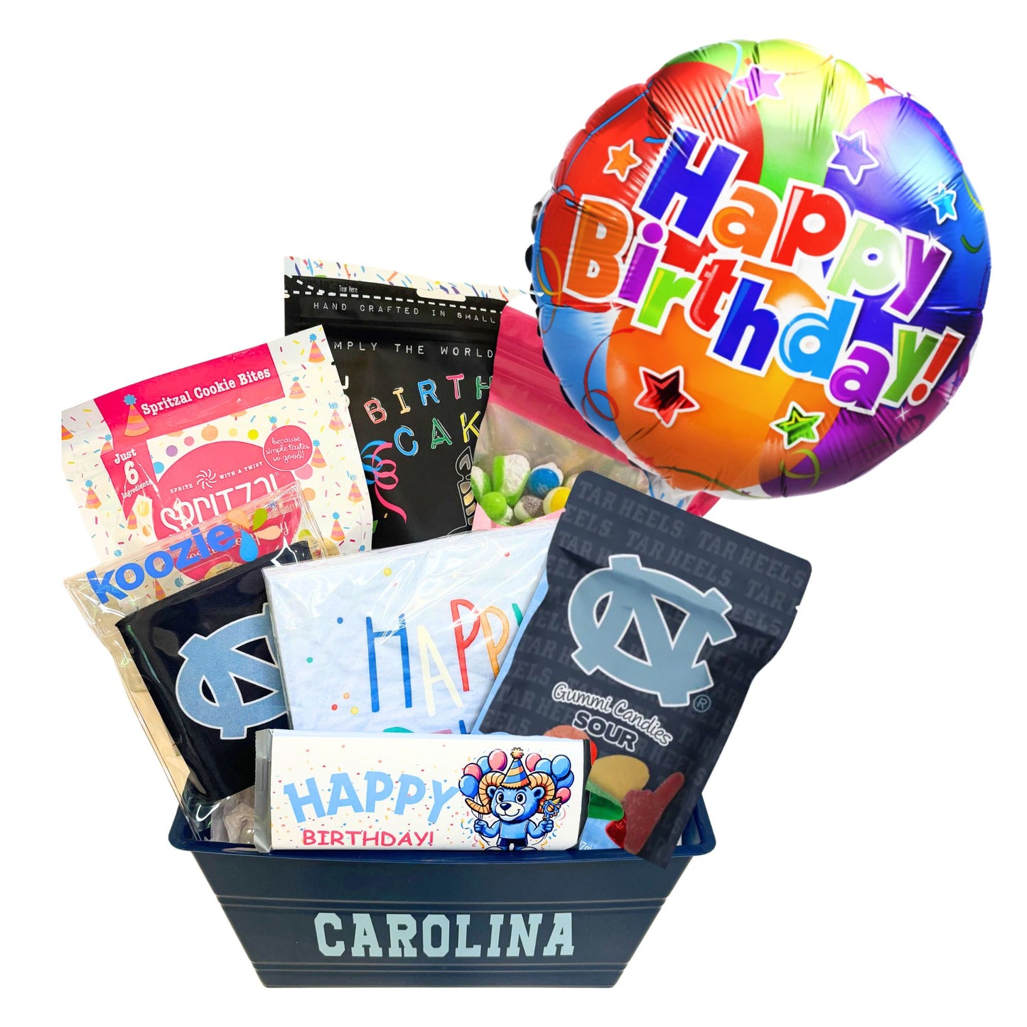 UNC Chapel HIll student birthday gift basket that can be delivered